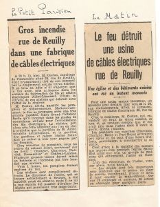 1937 Incendie à Reuilly