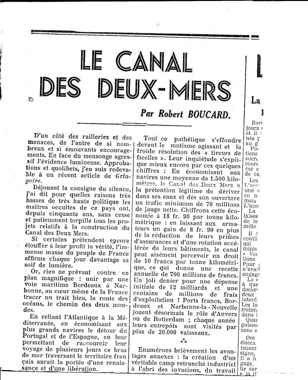 article de Robert Boucart, 1936, p.1