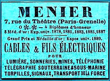 Enseigne MENIER Câbles et Fils Electriques